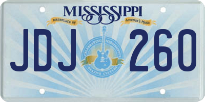 MS license plate JDJ260