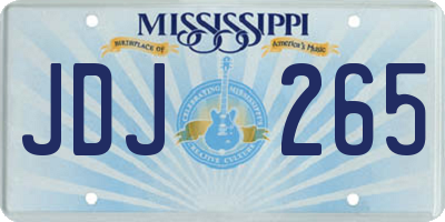 MS license plate JDJ265