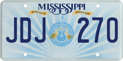 MS license plate JDJ270