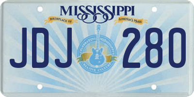 MS license plate JDJ280
