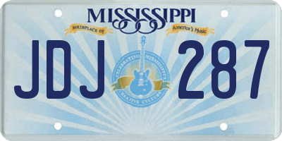 MS license plate JDJ287