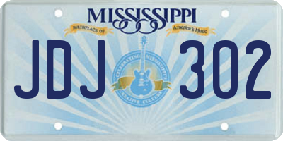 MS license plate JDJ302
