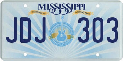 MS license plate JDJ303