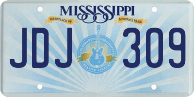 MS license plate JDJ309
