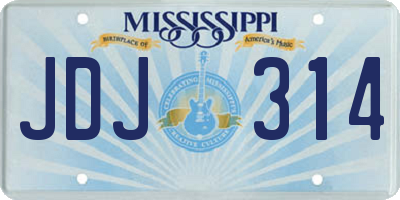 MS license plate JDJ314