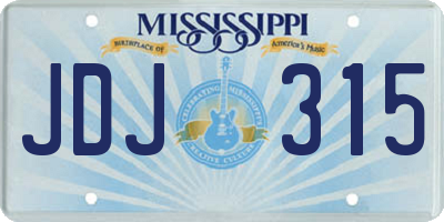MS license plate JDJ315