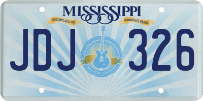 MS license plate JDJ326