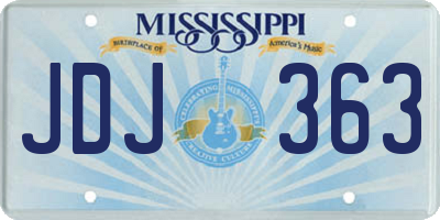MS license plate JDJ363