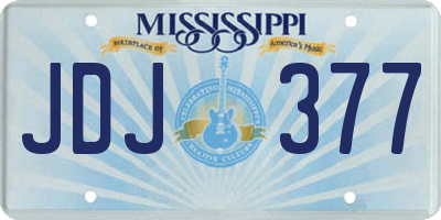 MS license plate JDJ377