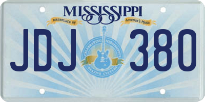 MS license plate JDJ380