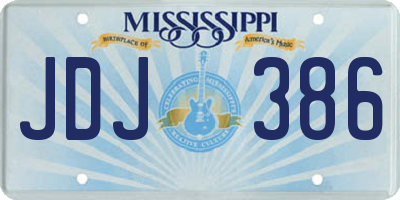 MS license plate JDJ386