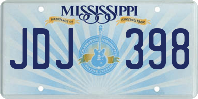 MS license plate JDJ398