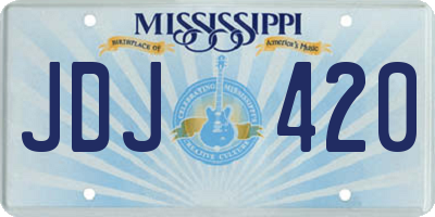 MS license plate JDJ420