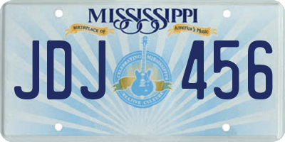 MS license plate JDJ456