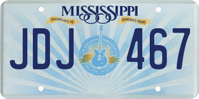 MS license plate JDJ467