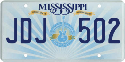 MS license plate JDJ502