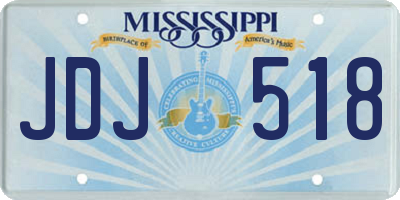 MS license plate JDJ518