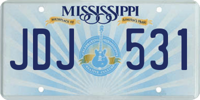 MS license plate JDJ531