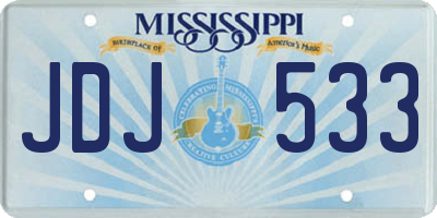MS license plate JDJ533