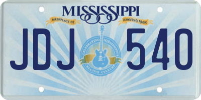 MS license plate JDJ540