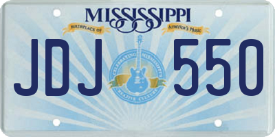 MS license plate JDJ550