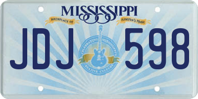 MS license plate JDJ598