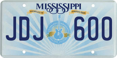 MS license plate JDJ600