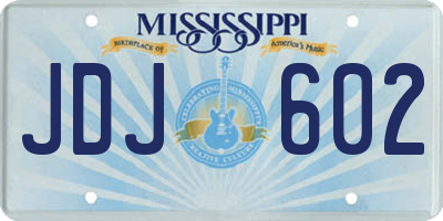 MS license plate JDJ602