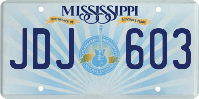 MS license plate JDJ603