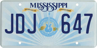 MS license plate JDJ647