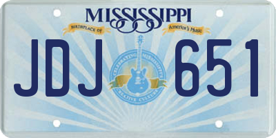 MS license plate JDJ651