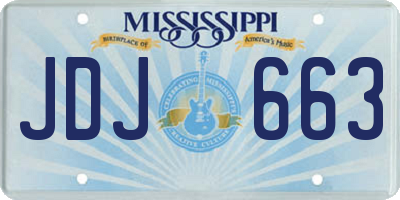 MS license plate JDJ663
