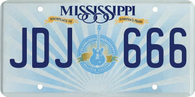 MS license plate JDJ666