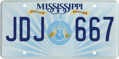 MS license plate JDJ667