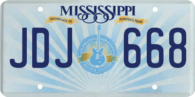 MS license plate JDJ668