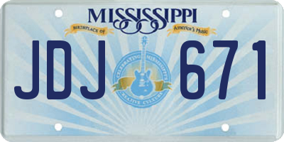 MS license plate JDJ671