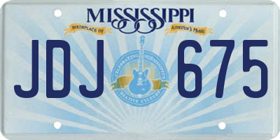 MS license plate JDJ675