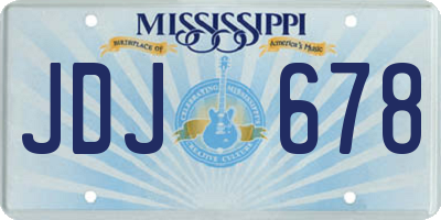 MS license plate JDJ678