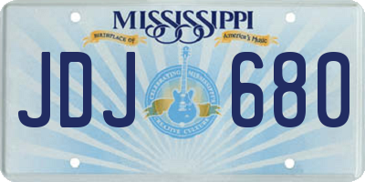 MS license plate JDJ680