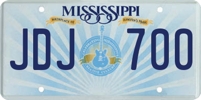 MS license plate JDJ700