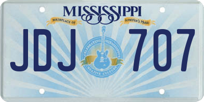 MS license plate JDJ707