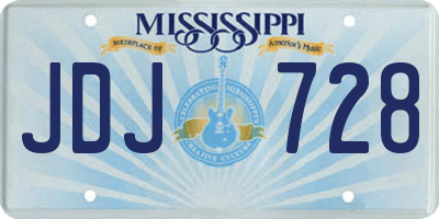 MS license plate JDJ728