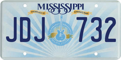 MS license plate JDJ732