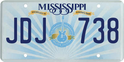 MS license plate JDJ738