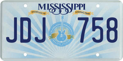 MS license plate JDJ758