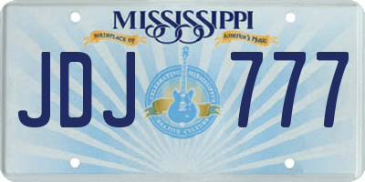 MS license plate JDJ777