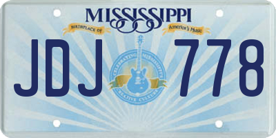 MS license plate JDJ778