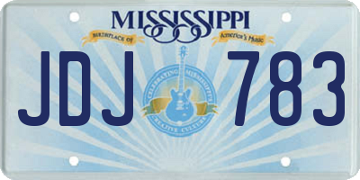 MS license plate JDJ783