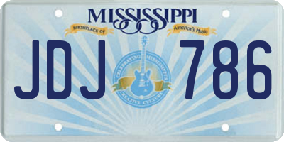 MS license plate JDJ786