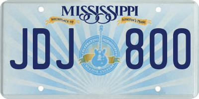 MS license plate JDJ800